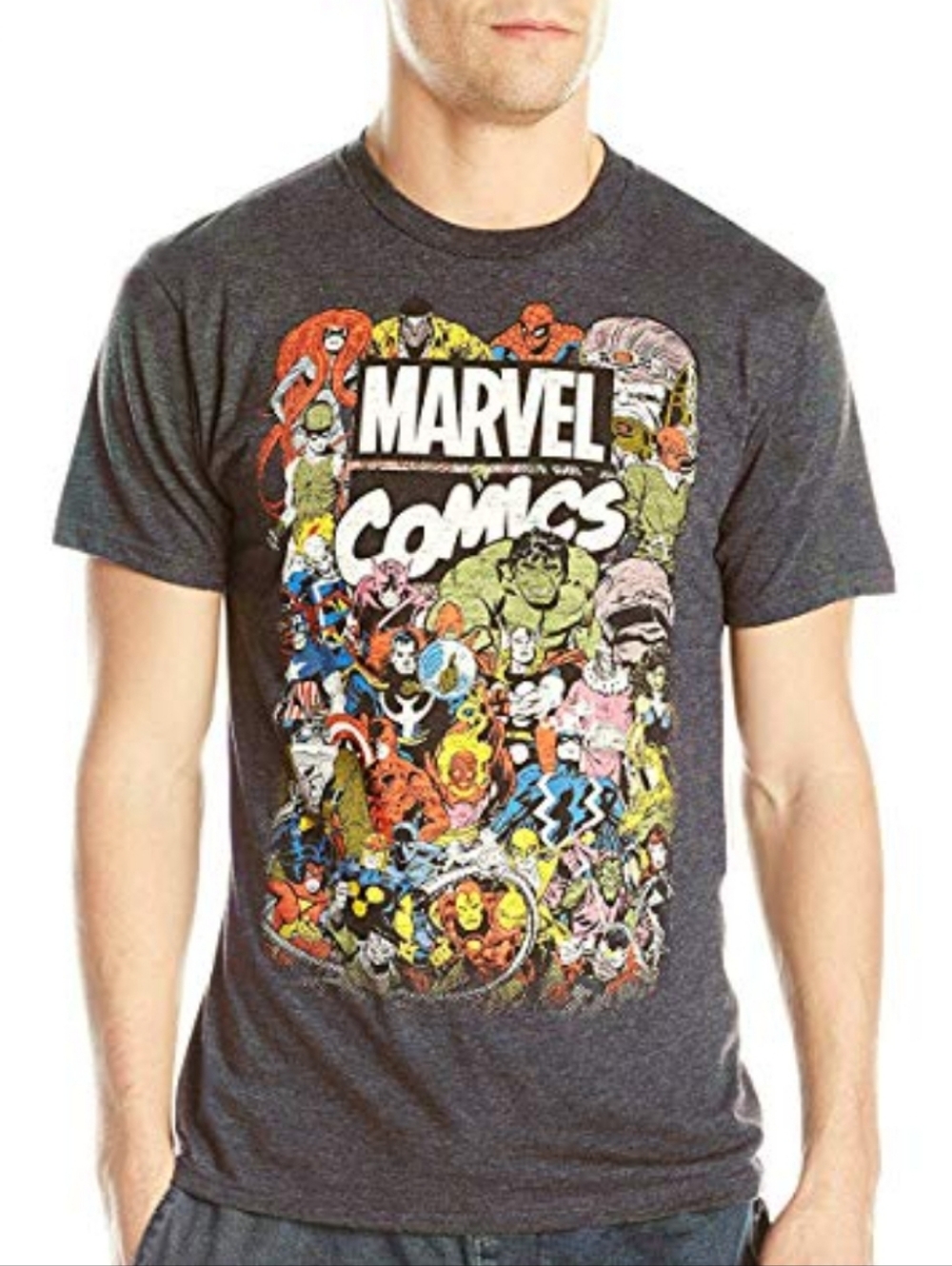 Marvel Comics Charcoal Graphic T‑Shirt